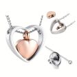 Silver Double Heart Cremation Jewelry Urn Necklace For Cheap