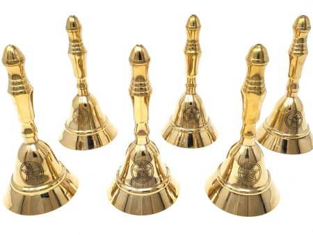 Pentacle Altar Bell, Brass 5  Online Sale