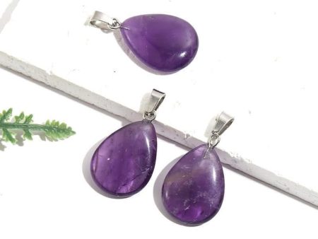 Amethyst Teardrop Necklace For Sale