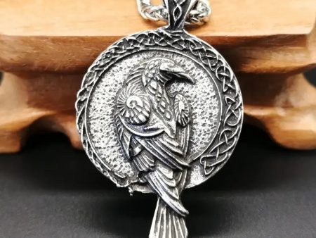 Celtic Raven Pendant Necklace on Sale