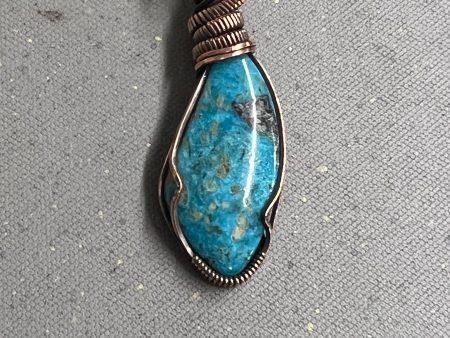 Native Turquoise Copper Wrapped Necklace (2) on Sale