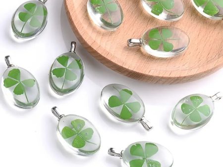 Clover Pendant Glass Dried Flower For Discount