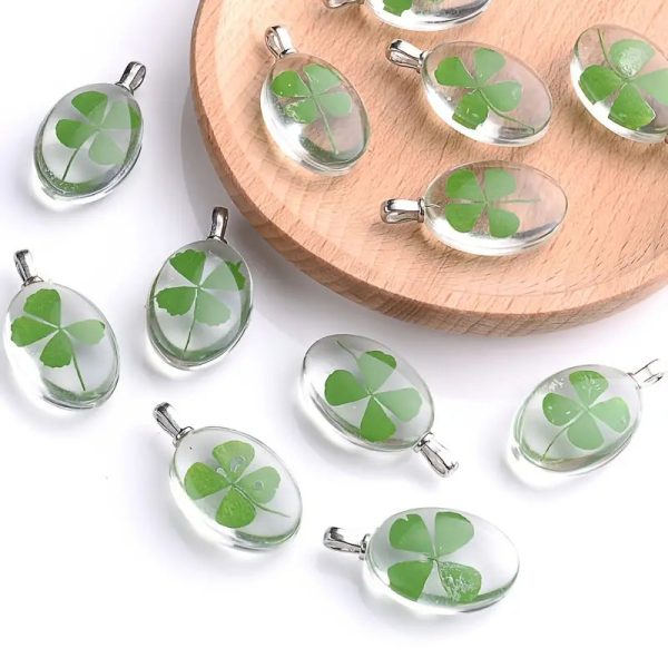 Clover Pendant Glass Dried Flower For Discount