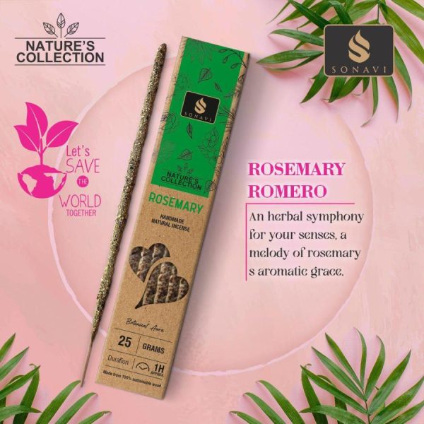 Sonavi All Natural Rosemary Incense Sticks 25 grams Online Hot Sale