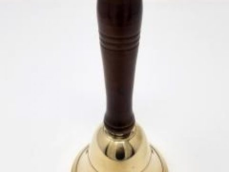 Brass Bell with Wooden Handle Hot on Sale